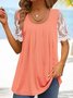 Vacation Plain Jersey Crew Neck Shirt