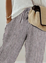 Plus Size Loose Striped Casual Pants