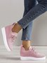 Women's Breathable Lace-up Front Wedge Sneakers