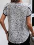Casual Abstract Polka Dots Crew Neck Shirt