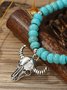 Vintage Turquoise Beaded Bracelet Western Cowboy Music Festival Women's Jewelry