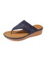 Rhinestone Hollow Casual Wedge Flip Flops