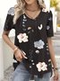 Jersey Casual Loose Floral Printed Shirt
