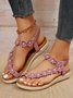 Applique Toe Ring Slingback Beach Sandals
