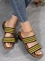 Women's Striped Comfy Slide Sandals