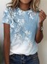 Casual Floral Loose Crew Neck T-Shirt