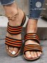 Women's Striped Comfy Slide Sandals