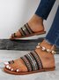 Boho Braided Toe Ring Slide Sandals