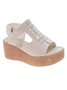 Casual Hollow out Braided Side Zip Wedge Sandals