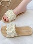 Pearl Chiffon Ruffle Beach Sandals