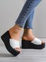 Multicolored Wool Woven Platform Wedge Sandals