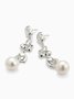 Casual Irregular Metal Pearl Dangle Earrings Everyday Urban Women's Jewelry