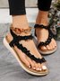 Applique Toe Ring Slingback Beach Sandals