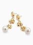 Casual Irregular Metal Pearl Dangle Earrings Everyday Urban Women's Jewelry