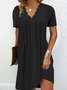 Casual Loose V Neck Jersey Dress