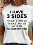 Loose Casual Crew Neck Jersey T-Shirt