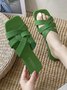 Cross-Filled Straps Square Toe Slides