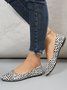 White Mini Leopard Graphics Slip-on Urban Flats