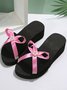 Pearl Rhinestone Ribbon Ribbon High Elasticity Holiday Wedge Sandals