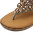 Boho Beaded Rhinestone Comfy Thong Sandals