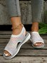 Colorful Triangle Graphic Flyweave Sports Sandals