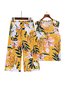 Breathable Elegant Floral Casual Loose Pajama Set