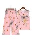 Breathable Elegant Floral Casual Loose Pajama Set