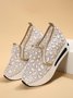 Casual Breathable Mesh Glitter Slip On Shoes