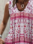 Crew Neck Ethnic Casual Tank Top