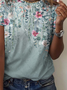 Crew Neck Floral Loose Casual T-Shirt