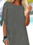 Striped Crew Neck Loose Casual Shirt