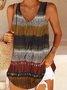 Ethnic V Neck Vacation Loose Tank Top