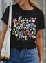 Women's wildflowers Cotton Casual T-Shirt