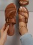 Vintage Woven Buckle Greek Sandals