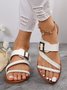 Vintage Woven Buckle Greek Sandals
