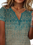 Casual Notched Loose Ethnic Shirt