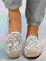 Vacation Floral Pattern Espadrille Slip On Flats