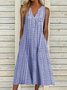Plus Size Casual Geometric Half Open Collar Dress