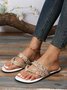 Casual Braided Plaid Flip-flops