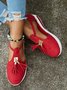 Tassels Suede Casual T-shaped Flat Shoes