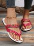 Casual Braided Plaid Flip-flops