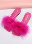 Sexy Feather Party Square Toe Sandals