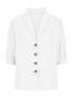 Loose Shawl Collar Color Block Linen Blouse