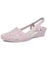 Urban Comfort Fashion Wedge Floral Embossed Single Shoe