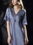 Women Lace V Neck Silk Nightdress