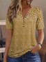 Crew Neck Casual Buckle Loose Shirt