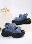 Women Hook-and-loop Fastener Flatform Sport Sandals