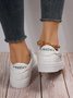 White Cat Letters Graphics Casual Sneakers