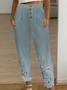 Split Joint Loose Casual Floral Pants