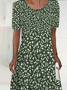 Casual Crew Neck Disty Floral Dress
